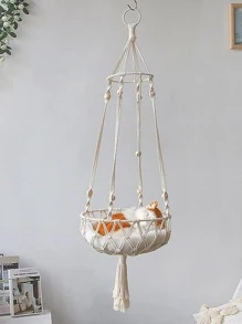 Treo tường tua dệt 1 cái - Màu be - Xem 1