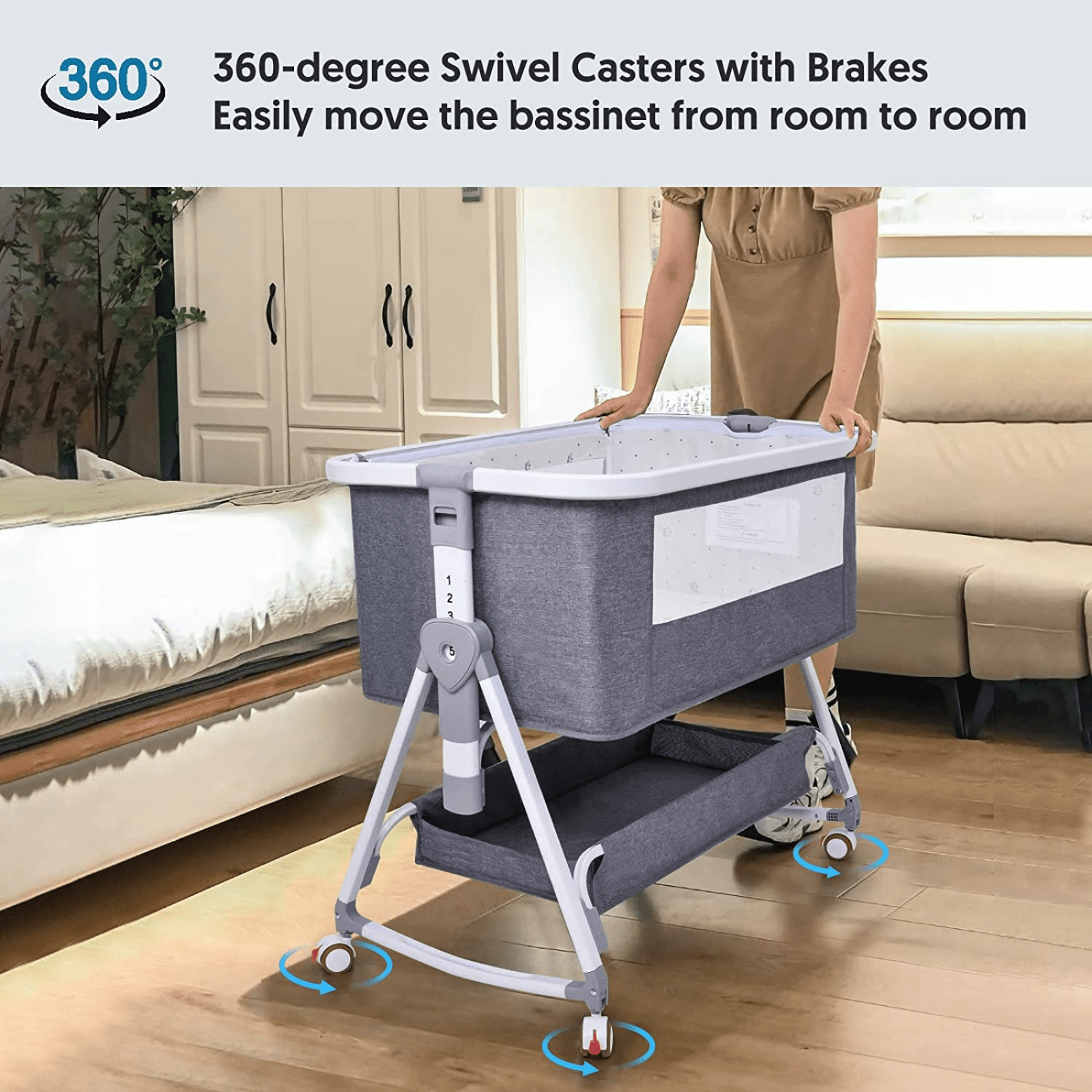 Baby Delight for bed, bedside with wheels for baby