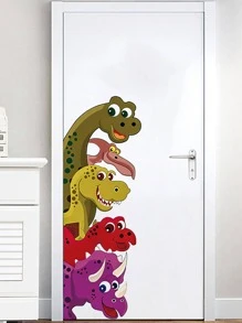 1pc Cartoon Dinosaur Pattern Wall Sticker, Modern PVC Wall Decal For Home,Stickers,Wall Decal, Vinyl Decal For Home Decorations,Spring Decoration Items Refresh Your Home,Rama Decoration Stickers Gifts Birthday Graduation - Multicolor - View 1