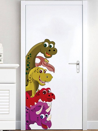 1pc Cartoon Dinosaur Pattern Wall Sticker, Modern PVC Wall Decal For Home,Stickers,Wall Decal, Vinyl Decal For Home Decorations,Spring Decoration Items Refresh Your Home,Rama Decoration Stickers Gifts Birthday Graduation