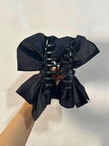 1 chiếc kẹp tóc nơ đen thời trang để trang trí, phụ kiện tóc thanh lịch cho ngày Valentine, kẹp tóc kiểu càng cua, kẹp tóc hàm, kẹp tóc cài đầu, kẹp tóc giữ tóc, phụ kiện nơ, đồ dùng học tập, nơ đen, phụ kiện tóc mùa thu đông cho nữ sinh viên, phụ kiện tóc cho trang phục đi nghỉ mát, quà tặng Valentine cho nữ, phụ kiện mùa hè đi biển - màu đen - Xem 5