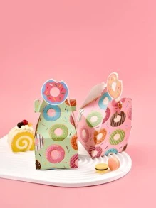 4 Cái/bộ Hộp Giấy Gói Quà, Hộp Quà Tặng Họa Tiết Bánh Rán Hoạt Hình Dễ Thương Cho Bữa Tiệc - Nhiều màu - Xem 2