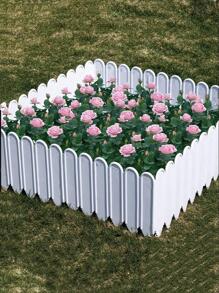 5 piezas/set PVC jardín decorativo moderno unicolor vegetal jardín valla para exterior - Blanco - Ver 7