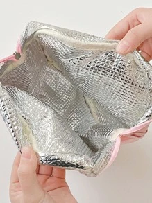 1pc Cartoon Cat Pattern Lunch Bag, Cute Large Capacity Portable Insulated Lunch Bag For Student - Multicolor - View 4