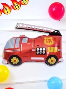 1 bóng bay trang trí PE, bóng bay thiết kế xe cứu hỏa sáng tạo cho trang trí tiệc - Đỏ - Xem 1