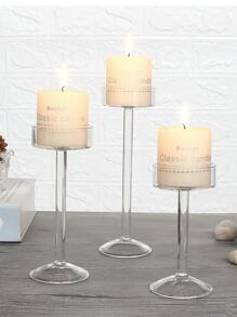 1入組玻璃蠟燭北歐風透明燭台適用於桌子裝飾用品 - 無色 - 查看 9