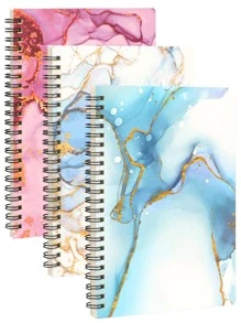 FYY 3 Pack Colorful College Ruled A5 Spiral Notebook with Durable Hardcover and 80 Sheets /240 Lined Pages,Floral, Cute Spiral Notebook - 淺藍色 - 查看 1