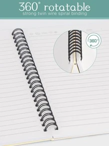FYY 3 Pack Colorful College Ruled A5 Spiral Notebook with Durable Hardcover and 80 Sheets /240 Lined Pages,Floral, Cute Spiral Notebook - 綠色 - 查看 6