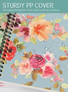 FYY 3 Pack Colorful College Ruled A5 Spiral Notebook with Durable Hardcover and 80 Sheets /240 Lined Pages,Floral, Cute Spiral Notebook - 綠色 - 查看 2