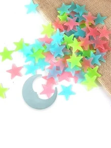 100 Cái/bộ Nhựa Dán Tường, Sáng Tạo Phát Sáng Trong Bóng Tối Thiết Kế Ngôi Sao Decal Dán Tường Cho Gia Đình - Nhiều màu - Xem 1