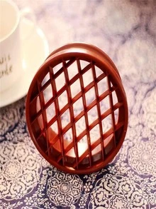 1 pieza Molde de prensa de galletas de galleta simple redondo geométrico con textura para cocina - Marrón - Ver 5