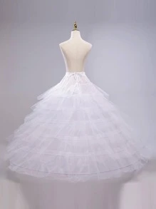 1 pieza Enagua de mujer con 6 aros de acero y 6 capas de tul rígido con cintura ajustable para vestido de novia, vestido de gala
