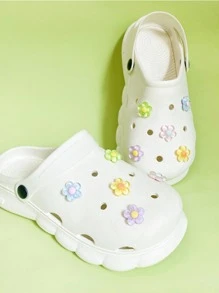 10 cái Trang trí giày thiết kế hoa, Trang trí khối màu dễ thương thời trang cho guốc - Nhiều màu - Xem 10