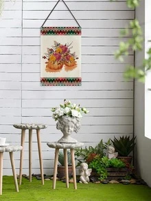 1 Bí Ngô & Họa Tiết Hoa Lá Vườn Cờ, Vải Hiện Đại Hai Mặt Kỳ Nghỉ Vườn Lá Cờ Cho Sân Vườn - Nhiều màu - Xem 5