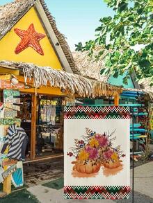 1 Bí Ngô & Họa Tiết Hoa Lá Vườn Cờ, Vải Hiện Đại Hai Mặt Kỳ Nghỉ Vườn Lá Cờ Cho Sân Vườn - Nhiều màu - Xem 4