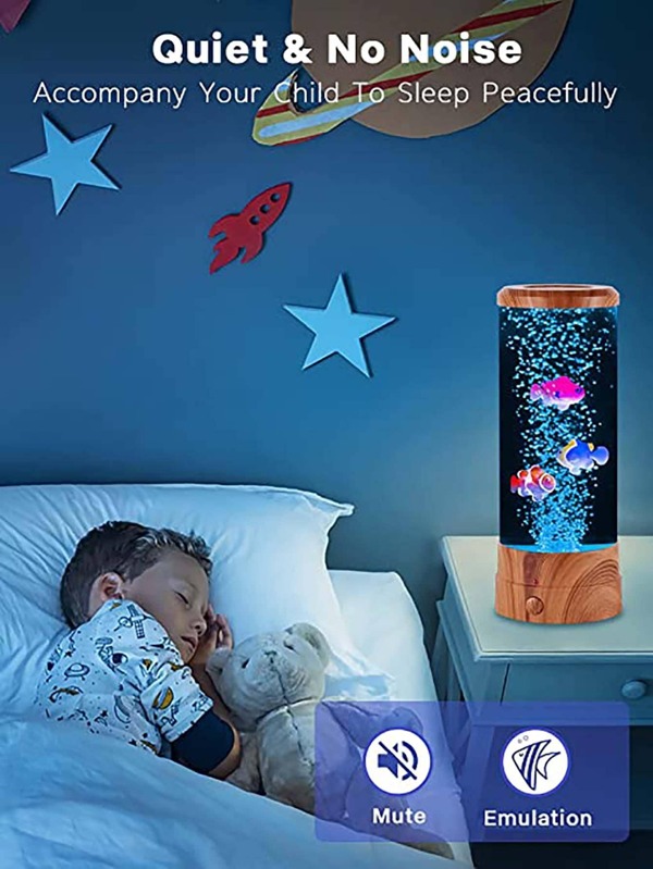 Lava Lamp, Fish Aquarium Decorative Lamp, Desktop Fantasy Bubble Lamp