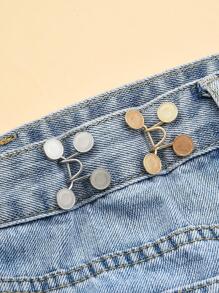 2pcs Round Decor Adjustable Waist Buckle - Multicolor - View 2