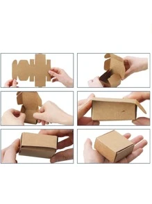 10 Cái/bộ Túi Quà Giấy, Túi Gói Quà Chắc Chắn Hiện Đại Cho Bữa Tiệc - màu nâu - Xem 7