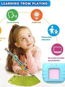 iTechjoy 225 Chiếc Máy Học Thẻ Tiếng Anh Thông Minh, Đồ Chơi Giáo Dục Sớm Phát Âm Cho Trẻ Em, Hỗ Trợ Giảng Dạy Học Tập Mầm Non Cho Trẻ Tập Đi - Màu xanh lam - Xem 2