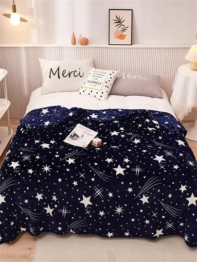 1 pezzo Coperta per letto con modello stelle moderno tessuto