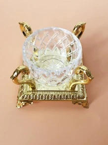 1 Miếng Creative Vàng Thiên nga Cơ sở Kẹo hộp , Với Nhựa trong suốt Chai Và Thu nhỏ Bốn Thiên nga Mạ điện Cơ sở Đứng Kẹo hộp - Vàng - Xem 3