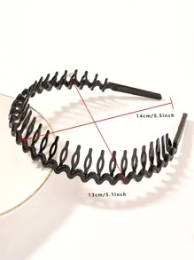 2 chiếc Băng đô thiết kế sóng hình vỏ rùa dành cho nữ cho cuộc sống hàng ngày - màu nâu - Xem 3