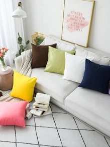 2pcs/set Mauve Purple Cushion Cover, Minimalist Fabric Decorative Throw Pillow Case For Home