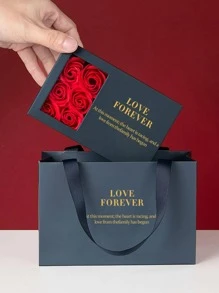 1 件康乃馨花饰品盒，包含 12 朵花，适合母亲节和情人节，带窗口的礼品盒，用于肥皂花和项链（不含珠宝），情人节，礼物 - 藍色 - 查看 8