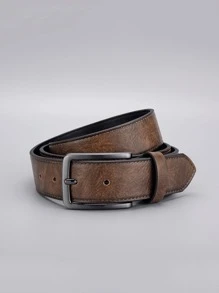 1pc Men's Square Buckle Belt, Classic Casual Belt Suitable For S, Pants, Work & Business, Gift For Fathers, Husbands, Friends Halloween Summer, School Casual, Business, Boyfriend Husband Father Dad Men Gift, Daily Wear, Fashion, Teen, Outdoor, Vacation, Athletic, Travel, Street, Boho, Vintage Fall, Autumn, Halloween Autumn-Winter Accessories,Suitable For Teens, Youth,Men,Casual, Outdoor, Athletic, Vacation, Graduation Gifts, Birthday, Daily Wear - Coffee Brown - View 4