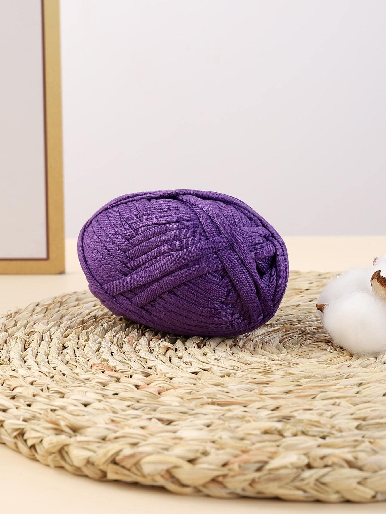 1pc Fabric Strip Yarn For Handmade Weaving DIY Bags, Shoes, Carpets, Storage Baskets - Purple - View 1