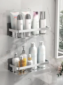 1 Kệ tường dễ lắp đặt cho phòng tắm, nhà bếp và nhà vệ sinh, đồ dùng phòng tắm, đồ sắp xếp phòng tắm, đồ trang trí khay phòng tắm, đĩa đựng xà phòng tắm, hộp đựng xà phòng rửa chén, khay phòng tắm - Không cần khoan Kệ cho phòng tắm Kệ tường phòng tắm - Bạc - Xem 6