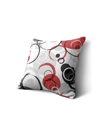 1pc Round Pattern Cushion Cover, Modern Fabric Decorative Throw Pillow Case For Home