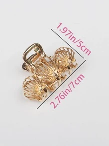 1 PC Phụ Nữ Vỏ Trang Trí Vuốt Tóc Thời Trang Để Trang Trí Tóc - Vàng - Xem 5