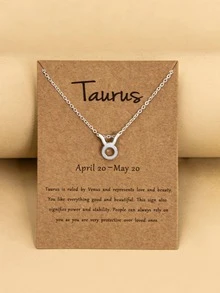 1入組時尚鋅合金12星座吊墜項鍊適合女士適用於生日禮物
