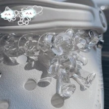 2 PCS Chain Design Shoe Decorations, Clear PVC Pins Cartoon Accessories For Clogs Slides - Clear - View 4