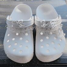 2 PCS Chain Design Shoe Decorations, Clear PVC Pins Cartoon Accessories For Clogs Slides - Clear - View 6