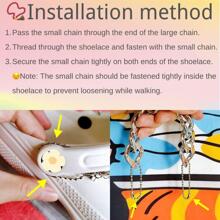 2 PCS Chain Design Shoe Decorations, Clear PVC Pins Cartoon Accessories For Clogs Slides - Clear - View 3