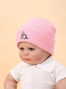 3pcs Bayi Dinosaurus Bordir Knit Beanie - MultiWarna - View 6
