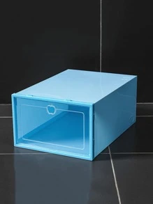 1 Hộp Đựng Giày Bằng Nhựa, Đơn Giản Tổ Chức Đựng Giày Màu Xanh Lá Cây Cho Gia Đình - Màu xanh lam - Xem 2