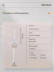 1pc Plastic Toilet Cleaning Brush, Modern Wall Mounted Toilet Brush For Bathroom - White - View 6