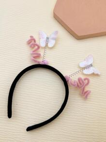 Women Butterfly & Spring Decor Cute Costume Headband For Party - Pink - View 4