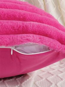 1 pièce Unicolore Duveteux Housse De Coussin Sans Moderne Flanelle Taie D'Oreiller Décorative Pour Domicile