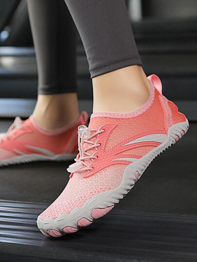 Women Colorblock Creek Shoes, Mesh Drawstring Front Sporty Sneakers