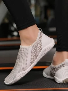 Women Floral Pattern Slip-On Creek Shoes, Mesh Sporty Sneakers