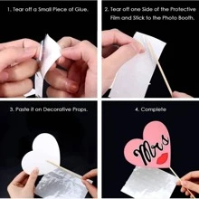 30pcs/Set Paper Photobooth Prop, Creative Glass & Hat Design Photo Booth Accessory For Party,Christmas