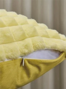 1 Đồng Màu Sang Trọng Đệm Mà Không Cần Chất Độn, Hiện Đại Flannelette Trang Trí Ném Gối Cho Gia Đình - Màu vàng - Xem 3