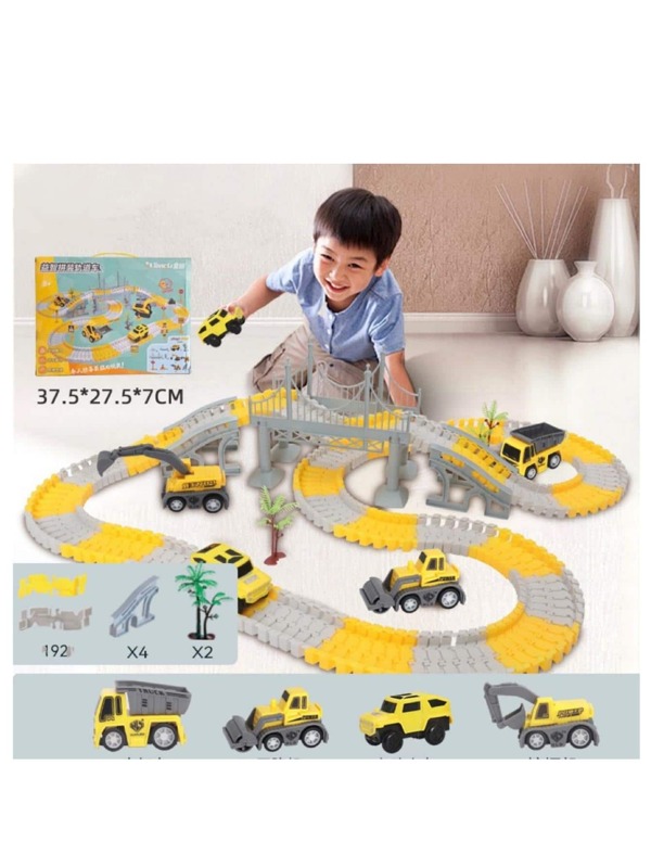 Pista mágica flexible con juguete de coche a batería para decoración de habitación infantil