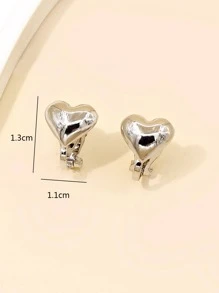 Còng tai trang trí trái tim - Bạc - Xem 5