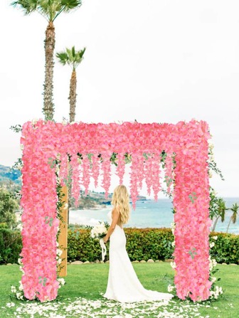 12 piezas/set poliéster Flor artificial moderno Guirnalda de flores artificiales para boda