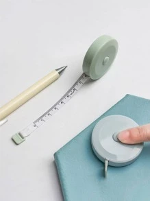 1pc 1.5m Mini Retractable Tape Measure With Leather Casing For Measuring Body Circumference Automatically Back To School